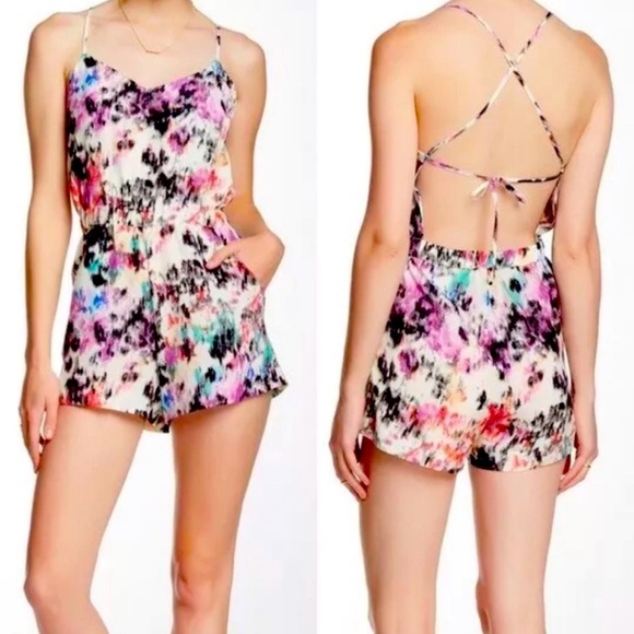 ❤️ Parker Multicolored Tie Back Romper Size M NWOT - Picture 7 of 7